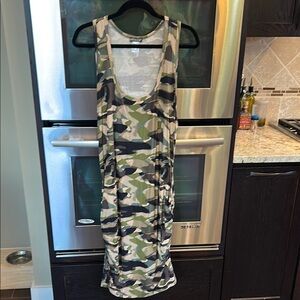 Venus Green Brown Sleeveless Bodycon‎ Midi